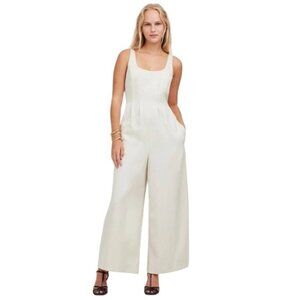 Madewell Wide-Leg Tank Jumpsuit Drapey Twill Size 8  Muted Stone Color NWT